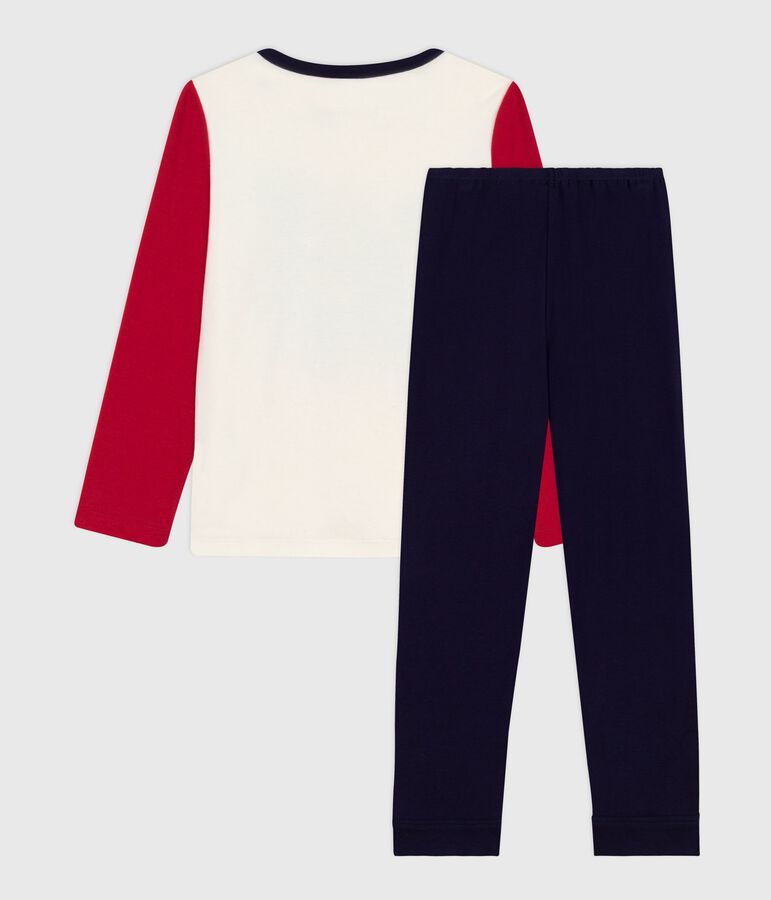 Pijama infantil de algod&oacute;n bicolor azul/multicolor