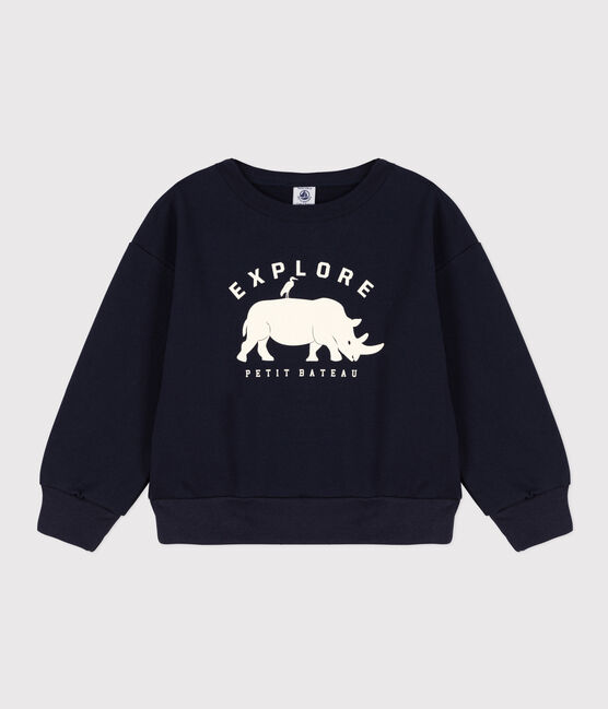 Sudadera de muletón afelpado para niño azul SMOKING