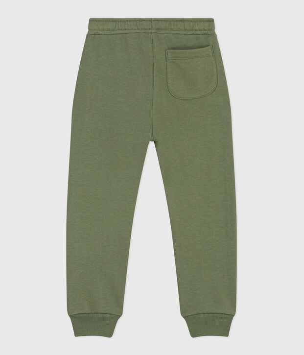 Pantal&oacute;n infantil de jogging liso de algod&oacute;n verde