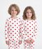 Pijama de punto con estampado de corazones para ni&ntilde;a blanco/rojo