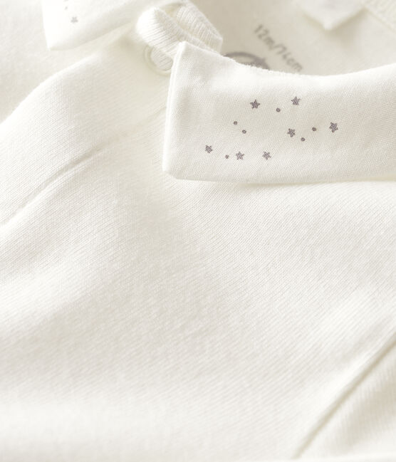 Bodi con cuello de bebé de algodón orgánico blanco MARSHMALLOW