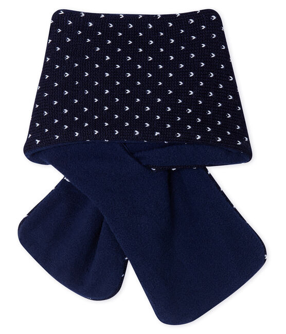 Bufanda para bebé unisex con forro polar azul SMOKING/blanco MARSHMALLOW