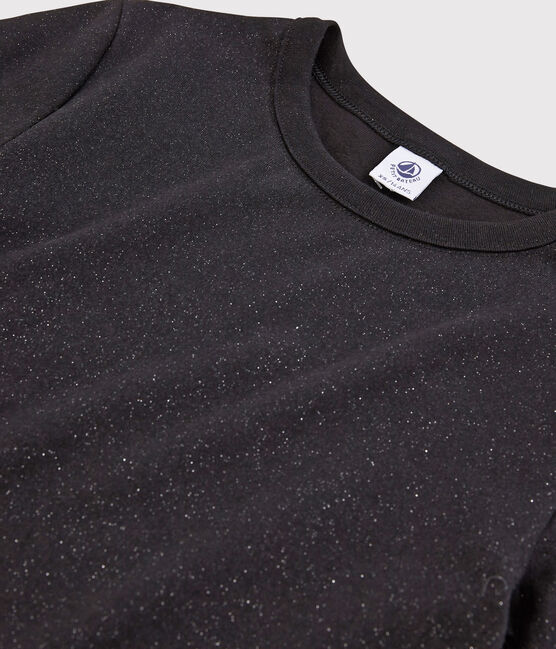 Camiseta icónica con cuello redondo para mujer negro NOIR/ ARGENT