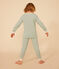 Pijama infantil liso de algodón verde HERBIER