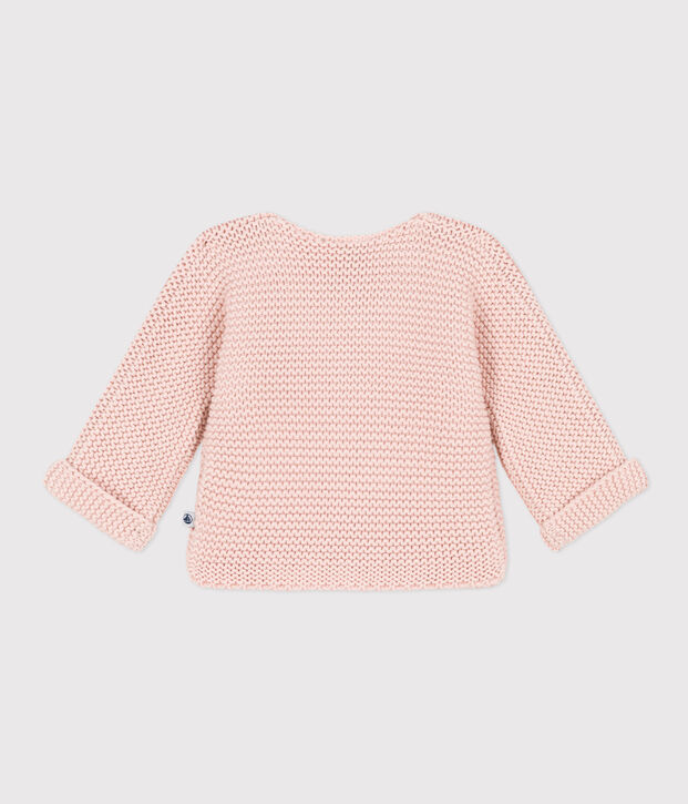 C&aacute;rdigan de punto bobo para beb&eacute; rosa