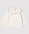 Blusa de manga larga para bebé niña blanco MARSHMALLOW/gris ARGENT