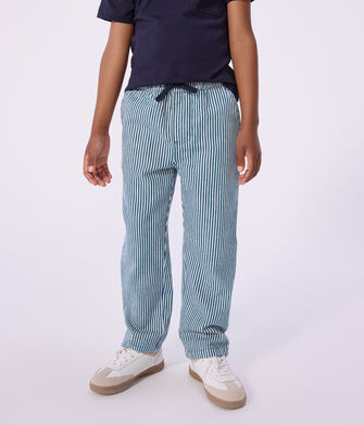 Pantal&oacute;n infantil de algod&oacute;n a rayas