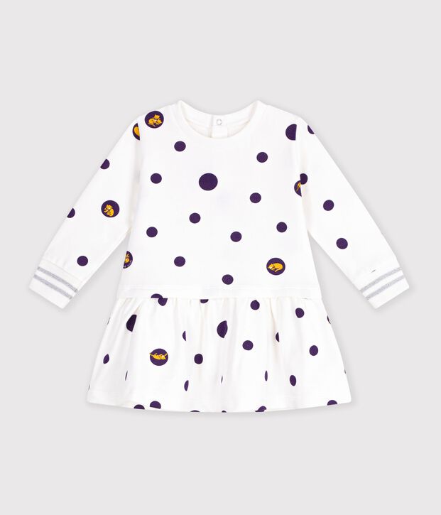 Vestido de manga larga para beb&eacute; ni&ntilde;a blanco/multicolor