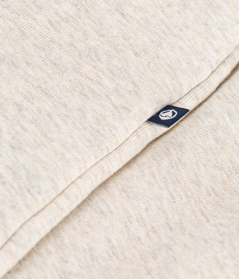 Mono largo de algod&oacute;n enguatado con capucha para beb&eacute; beige