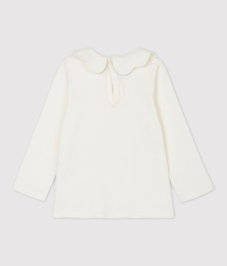 Blusa de algod&oacute;n de beb&eacute; blanco