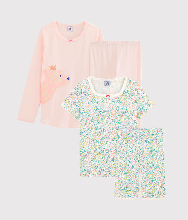 D&uacute;o de pijama corto y pijama para ni&ntilde;a multicolor