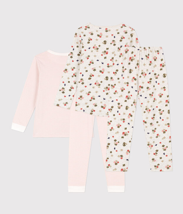 Juego de 2 pijamas de algod&oacute;n con flores y rayas para ni&ntilde;a multicolor