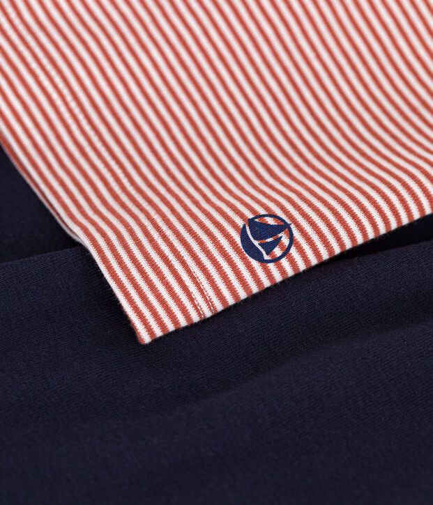 Pijama corto de algod&oacute;n j&uacute;nior azul/multicolor