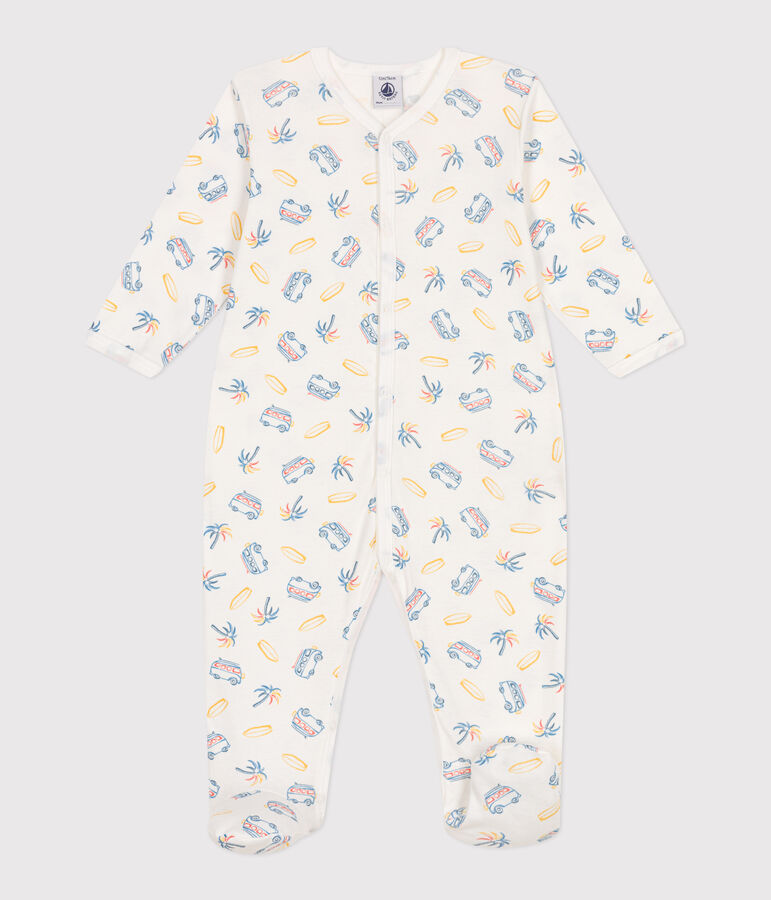 Pijama de algod&oacute;n para beb&eacute; con furgonetas blanco/multicolor