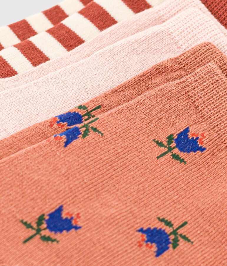 Juego de 3 pares de calcetines con flores para ni&ntilde;o/ni&ntilde;a multicolor