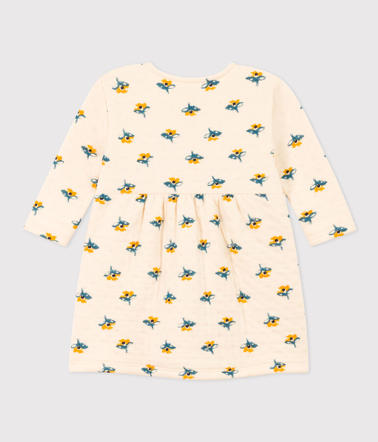 Vestido de manga larga de t&uacute;bico acolchado estampado para beb&eacute; crudo/multicolor