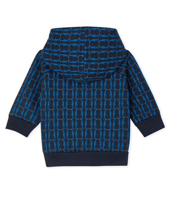 Sudadera con capucha de muletón estampada y forro de sherpa para bebé niño azul SMOKING/blanco MULTICO