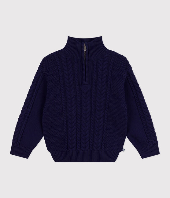 Jersey infantil de algodón liso con cremallera en el cuello SOIR