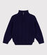 Jersey infantil de algodón liso con cremallera en el cuello