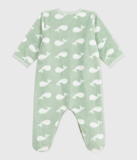 Sobrepijama polar de invierno con estampado de ballenas para bebé SAULE/ MARSHMALLOW
