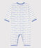Pelele sin pies jacquard de algodón blanco MARSHMALLOW/azul PERSE