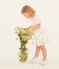 Vestido manga corta estampado para bebé niña blanco MARSHMALLOW/blanco MULTICO