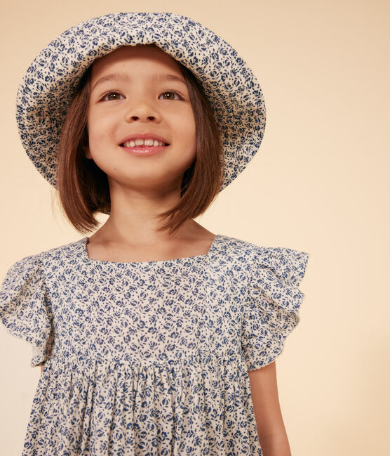 Capelina de gasa de algodón con flores azules para niña AVALANCHE/ INCOGNITO