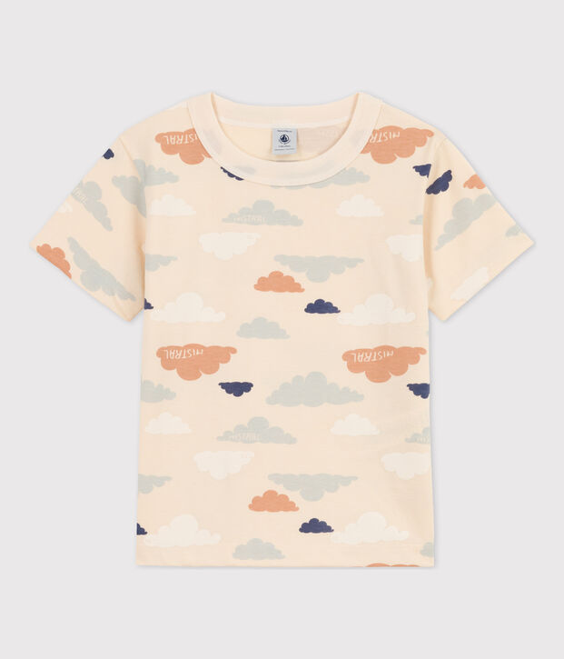 Camiseta de manga corta estampada para ni&ntilde;o/ni&ntilde;a crudo/multicolor