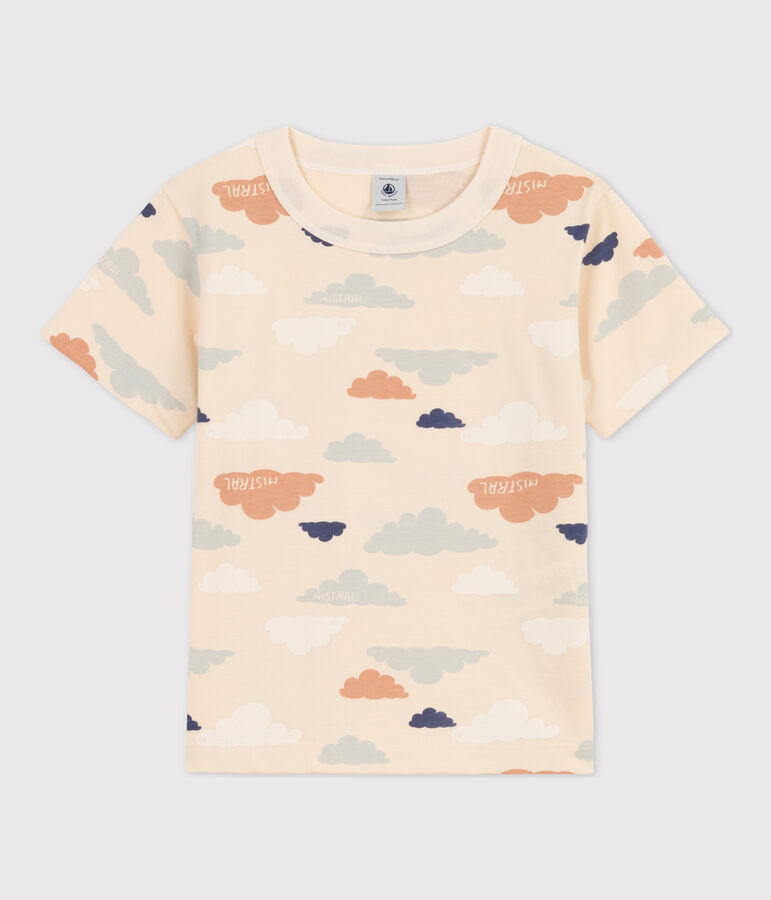 Camiseta de manga corta estampada para ni&ntilde;o/ni&ntilde;a crudo/multicolor