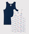 Juego de 2 camisetas infantiles sin mangas de algodón con estampado de París variante 1