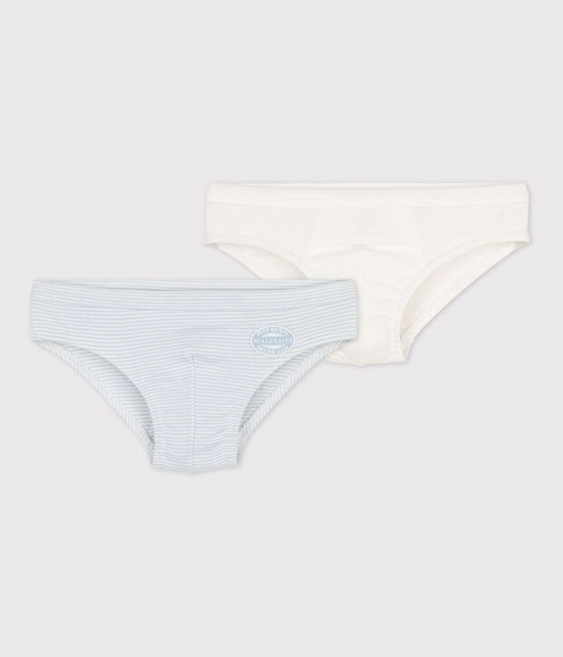 Juego de 2 slips milrayas de algod&oacute;n para ni&ntilde;o multicolor