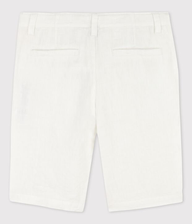 Bermudas de lino de ni&ntilde;o blanco