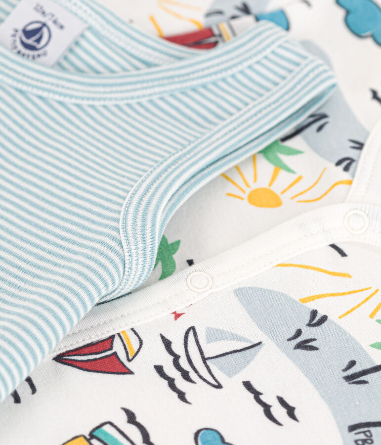 Juego de 2 monos cortos de algod&oacute;n con exploradores para beb&eacute; multicolor