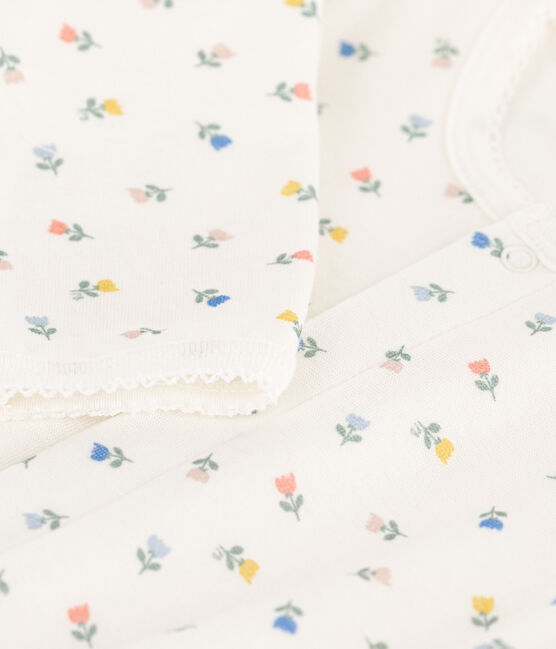 Bodyjama de algodón con flores blanco MARSHMALLOW/blanco MULTICO