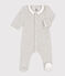 Pijama de terciopelo para bebé gris BELUGA CHINE
