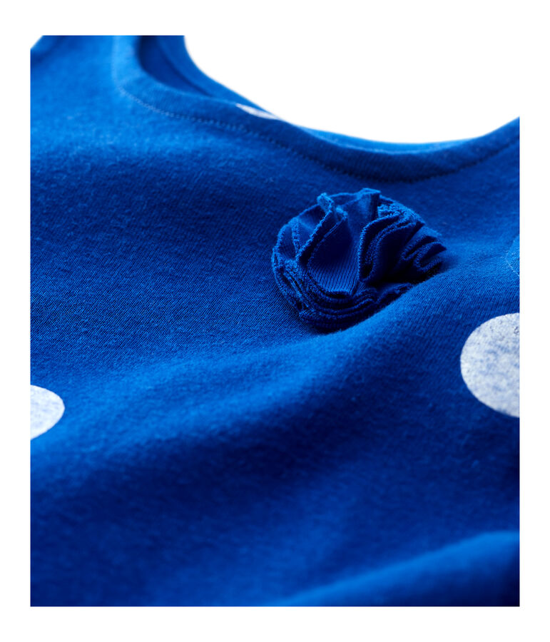 Vestido sin mangas de lino de beb&eacute; ni&ntilde;a azul/blanco