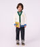 C&aacute;rdigan infantil liso de algod&oacute;n blanco/multicolor