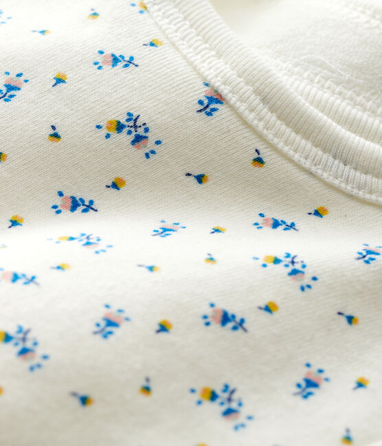 Babero de tejido acanalado para bebé blanco MARSHMALLOW/gris GRIS