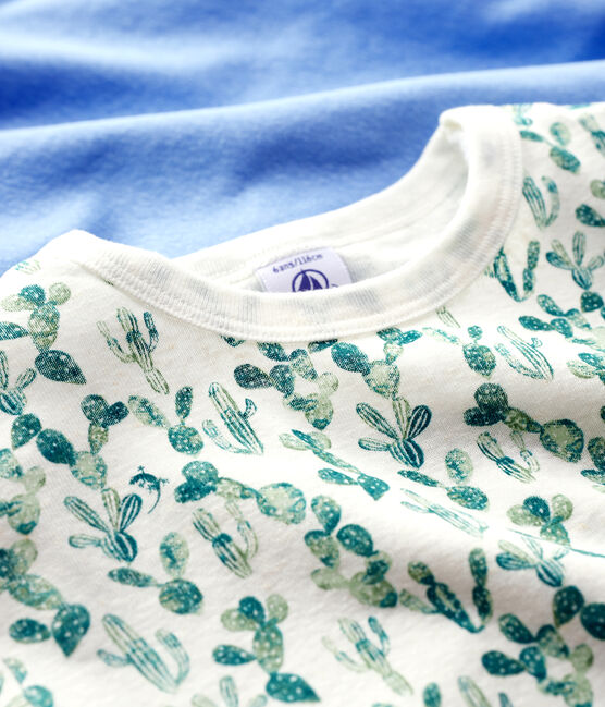 Lote de 2 camisetas de manga corta con estampado de cactus de algodón y lino de niño variante 1