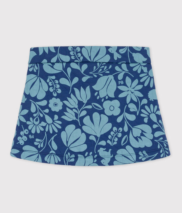 Falda estampada de tejido t&uacute;bico acolchado de ni&ntilde;a azul/azul