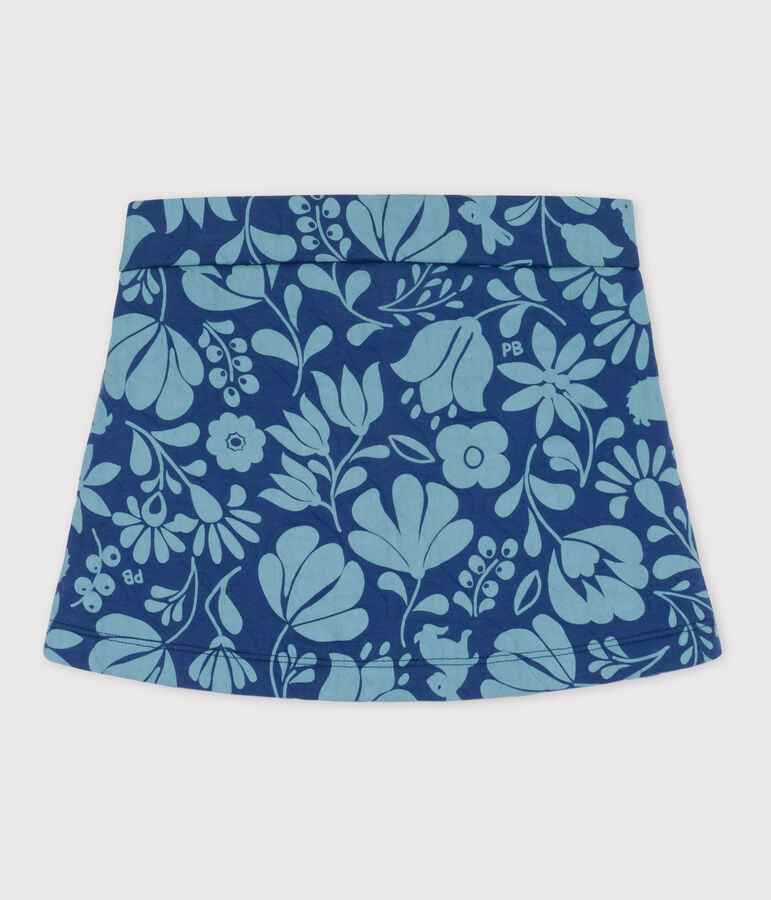 Falda estampada de tejido t&uacute;bico acolchado de ni&ntilde;a azul/azul