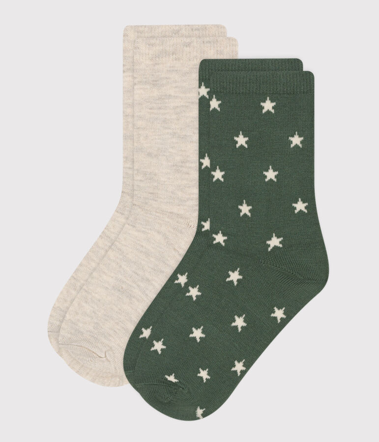 2 pares de calcetines de algod&oacute;n con estrellas para ni&ntilde;os multicolor