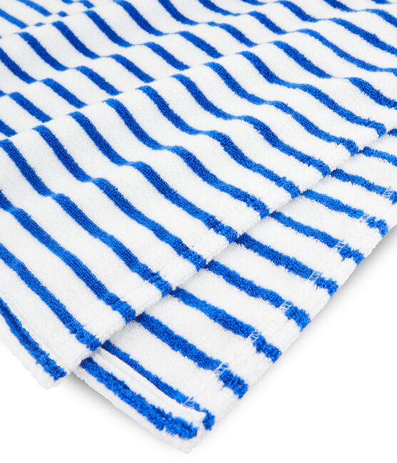 Poncho de playa con capucha de bebé azul SURF