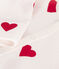 Mono saco de algodón con corazón para bebé blanco MARSHMALLOW/rojo TERKUIT