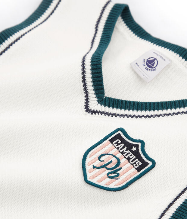 Chaleco infantil para ni&ntilde;o blanco/multicolor