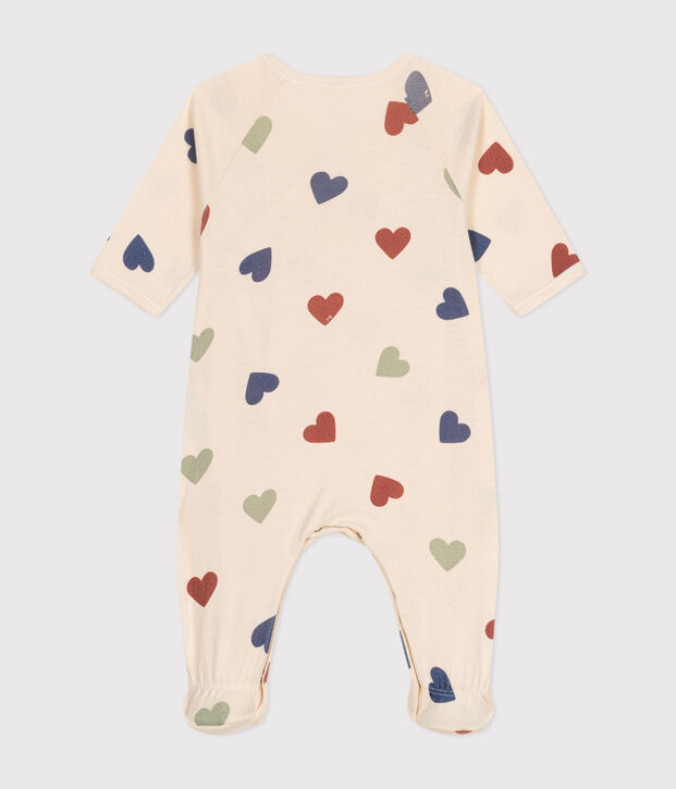 Pijama de algod&oacute;n con corazones para beb&eacute; crudo/multicolor