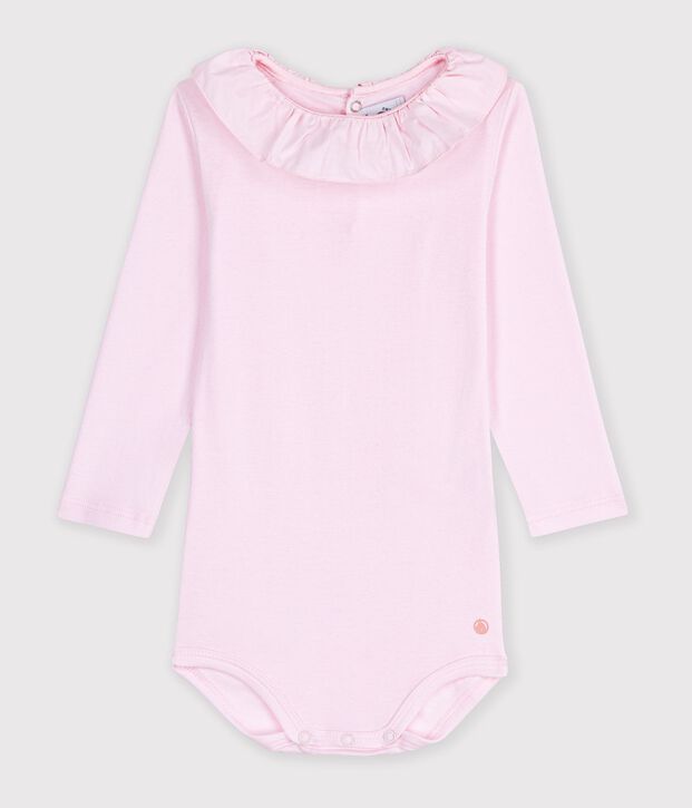 Body liso de algod&oacute;n con cuello para beb&eacute; BARELY