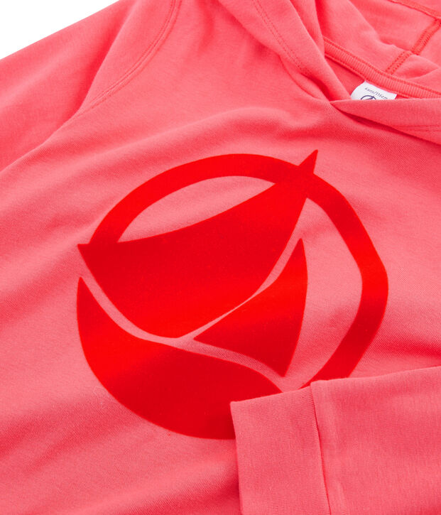 Sudadera infantil con capucha rosa