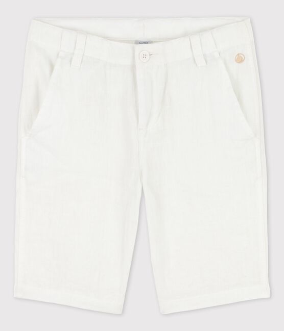 Bermudas de lino de niño blanco ECUME