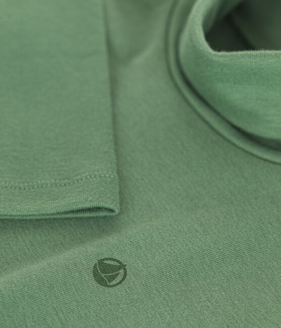 Camiseta de cuello alto de algodón para niño/a verde PALMERAIE